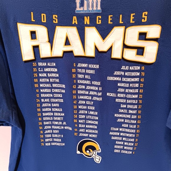 Los Angeles Rams T-shirt Mens L Blue 2018 Conference Champions NFL Football - Picture 6 of 8